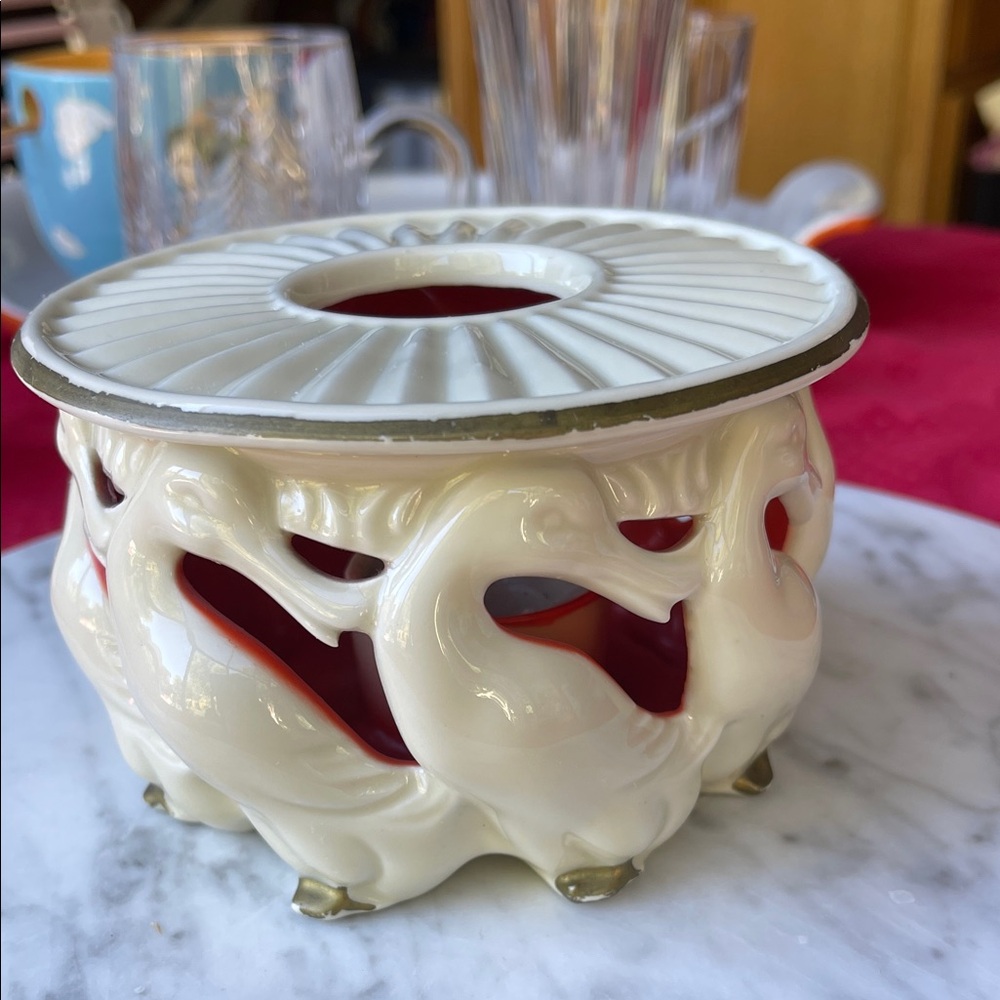 Antique Art Deco Neu Tettau Bavaria Porcelain Tealight Votive Candle Holder